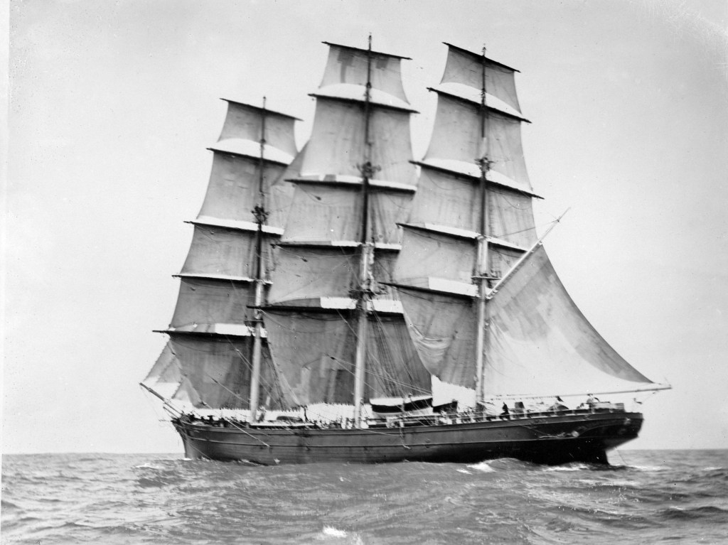 Cutty Sark Clipper ship in full sail dating from the 1860s